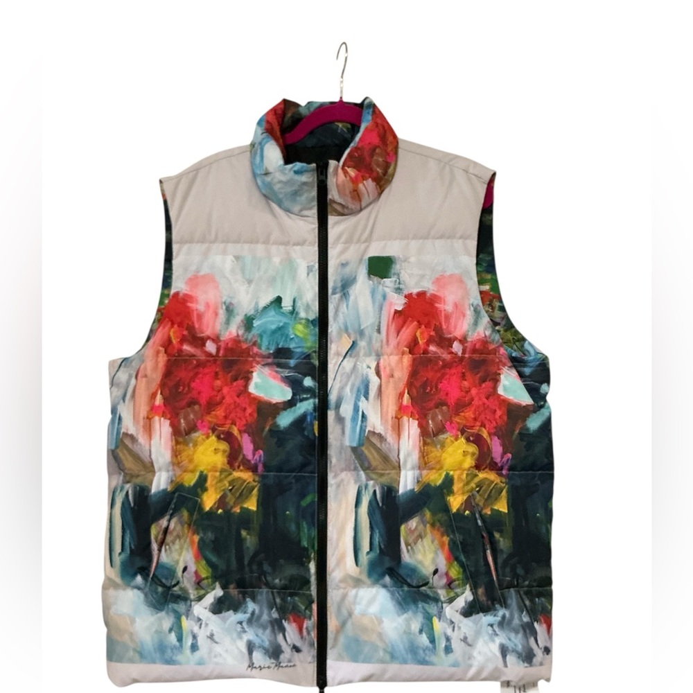 Puffer Vest – Size L/XL (Unisex Oversized Fit)-🎨 Marie Manon “Be Kind” Art